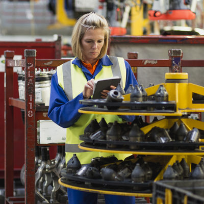Woman working in factory