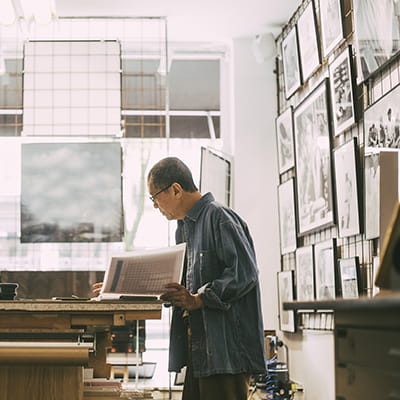 Man working in design studio