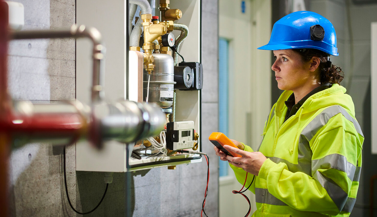 Engineer working in factory
