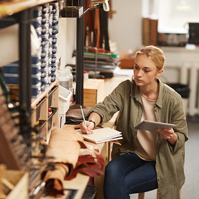 Woman working in studio