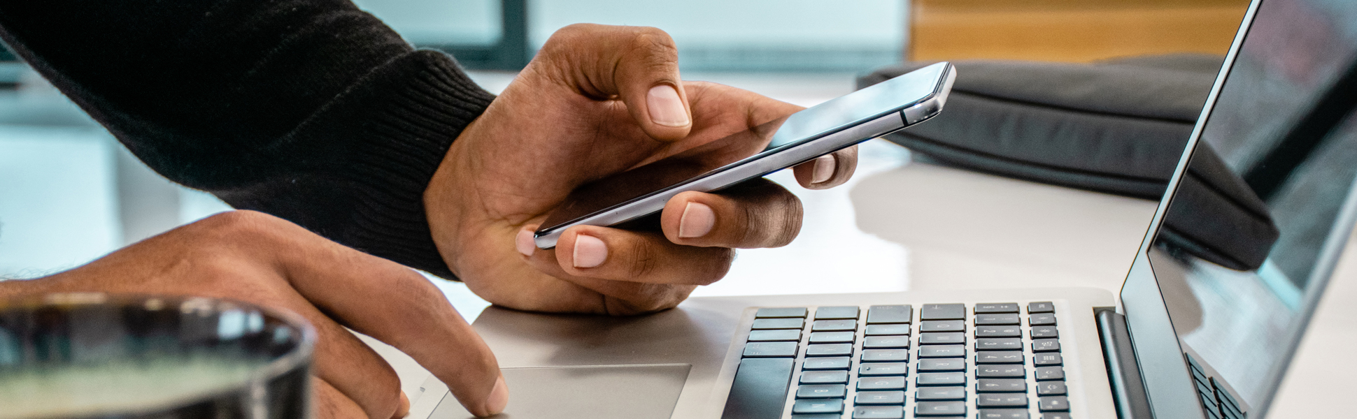 Close-up of phone in someone's hand